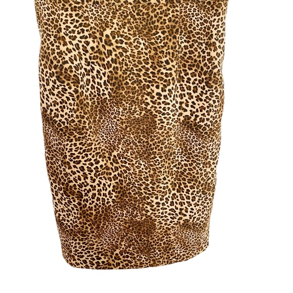 Jessica Howard Leopard Animal Print Shift Sheath Cocktail Dress Red Lining 10 - Picture 3 of 8